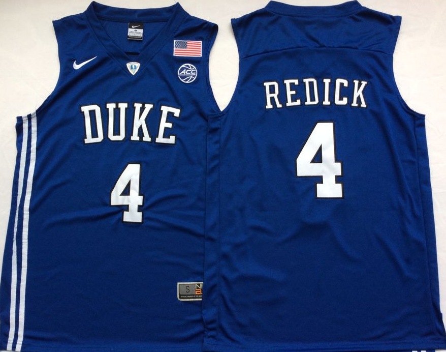 NCAA Men Duke Blue Devils Blue #4 REDICK->ncaa teams->NCAA Jersey